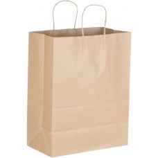 Retail Shopping Bags with Rope Handles, 13 x 7 x 17 Inches (100 Count)