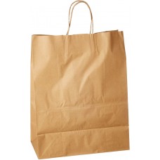 Generic Natural Kraft Paper Retail Shopping Bags with Rope Handles, 13 x 7 x 17 Inches, 50 Count