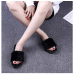 Women's Slippers Fuzzy Slides, Fluffy Sandals Faux Fur Flip Flops Open Toe Soft Indoor Outdoor Pink Black