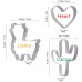 Llama Cactus Heart Shapes Cookie Cutters Set
