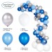 Balloon Garland Arch Kit Blue and White Silver