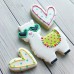 Llama Cactus Heart Shapes Cookie Cutters Set