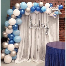 Balloon Garland Arch Kit Blue and White Silver